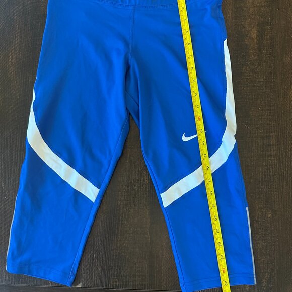 Nike Blue Dri Fit Running Capri Leggings Womens Medium NWT - Picture 3 of 5